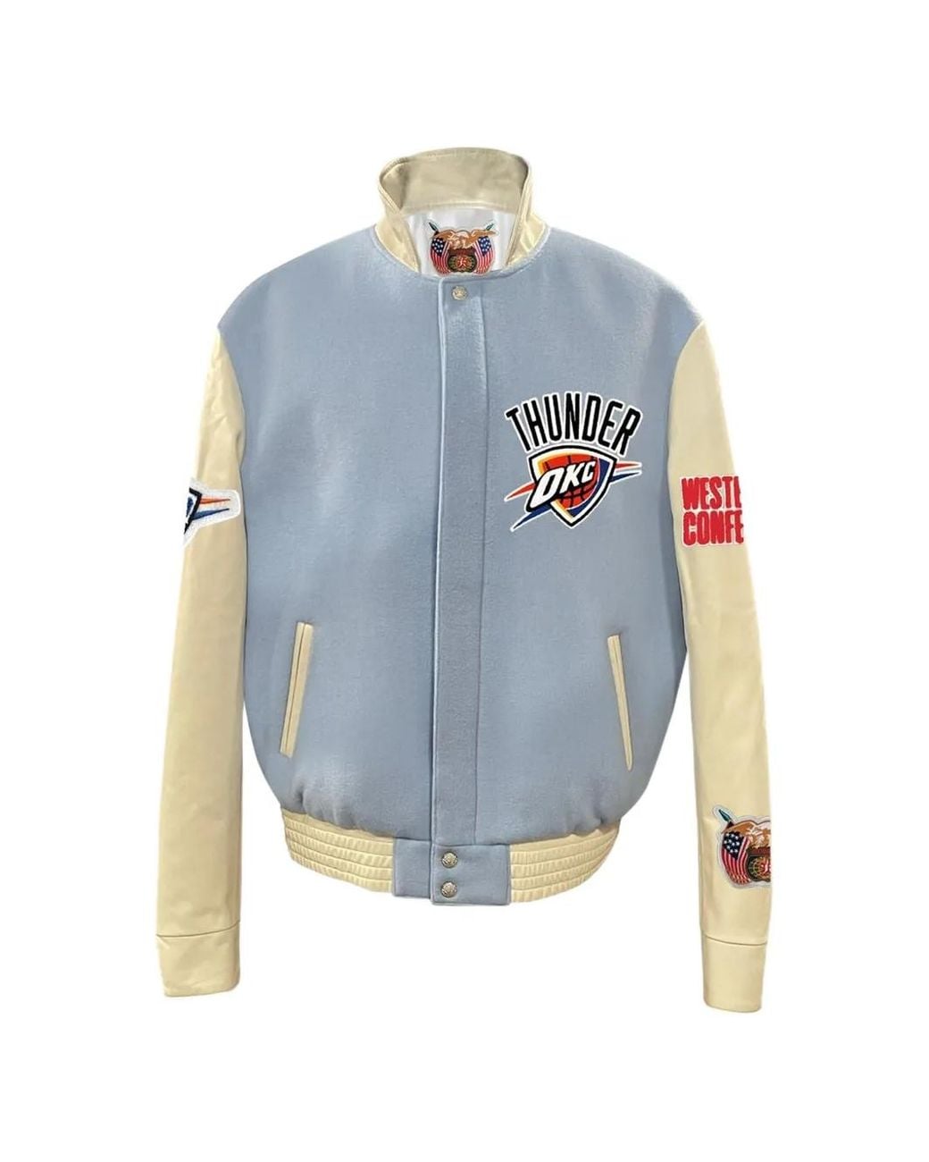 Jeff Hamilton Blue Welt-Pocket Bomber Jacket for men