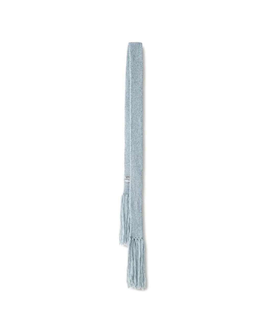 Essentiel Antwerp White Fringe-Trimmed Knitted Scarf