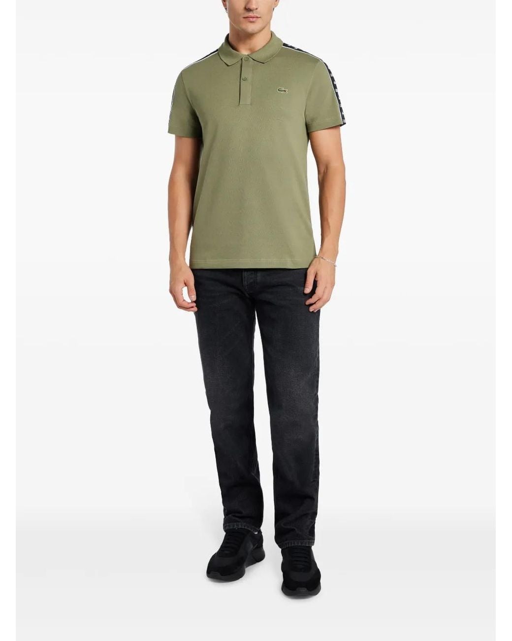 Lacoste Green Logo-Patch Polo Shirt for men