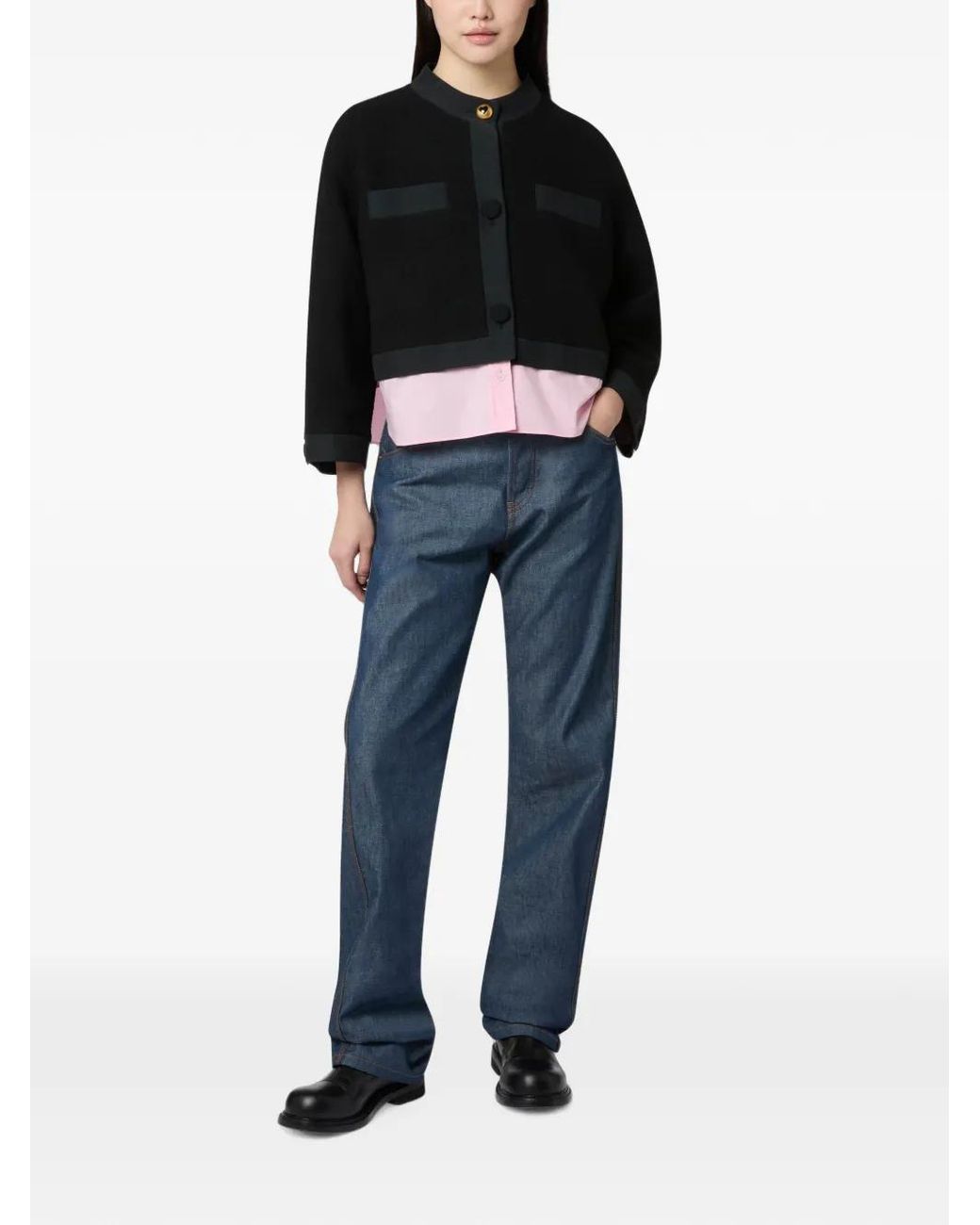 Moschino Black Buckle Wool Jacket