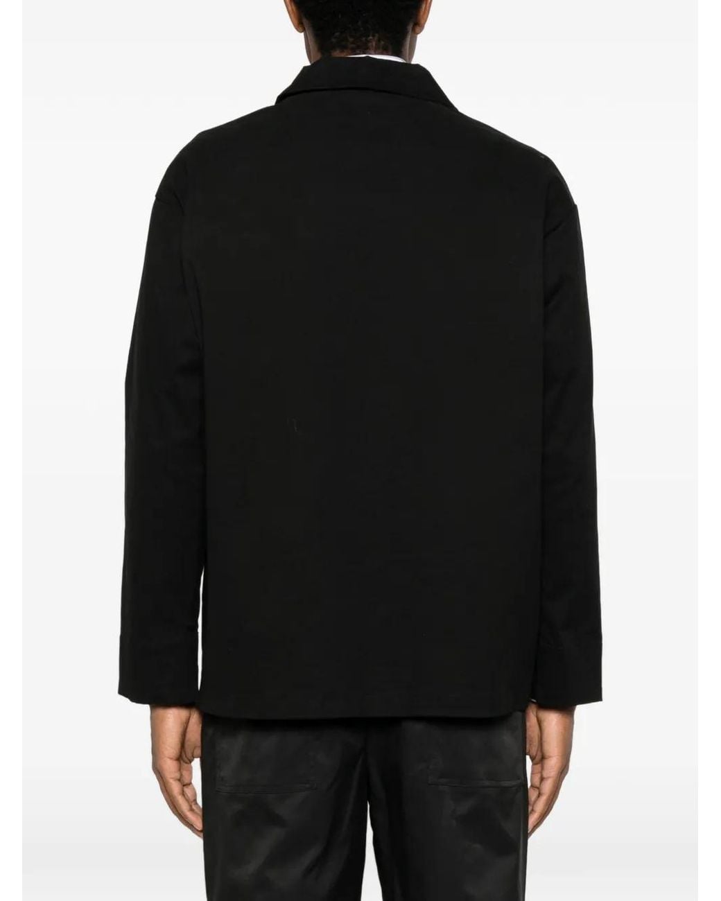 Imperial Black Patch-Pocket Shirt Jacket for men
