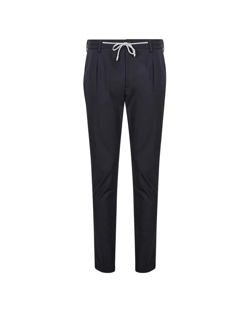 Eleventy Blue Drawstring Pleated Trousers for men