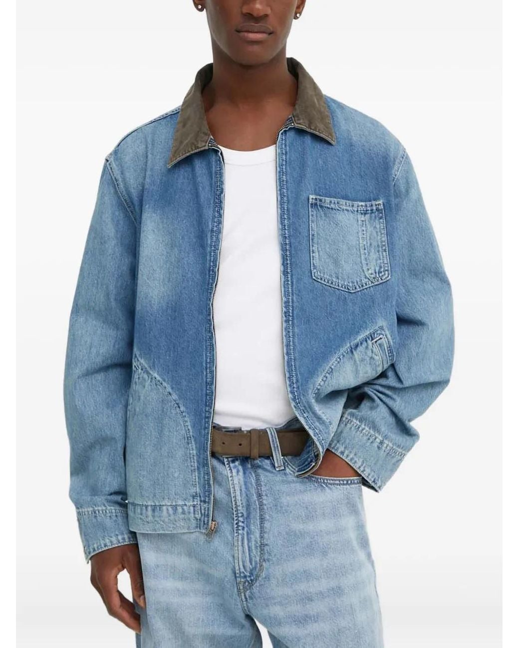 Giacca Con Zip E Tasche di Levi's in Blue da Uomo