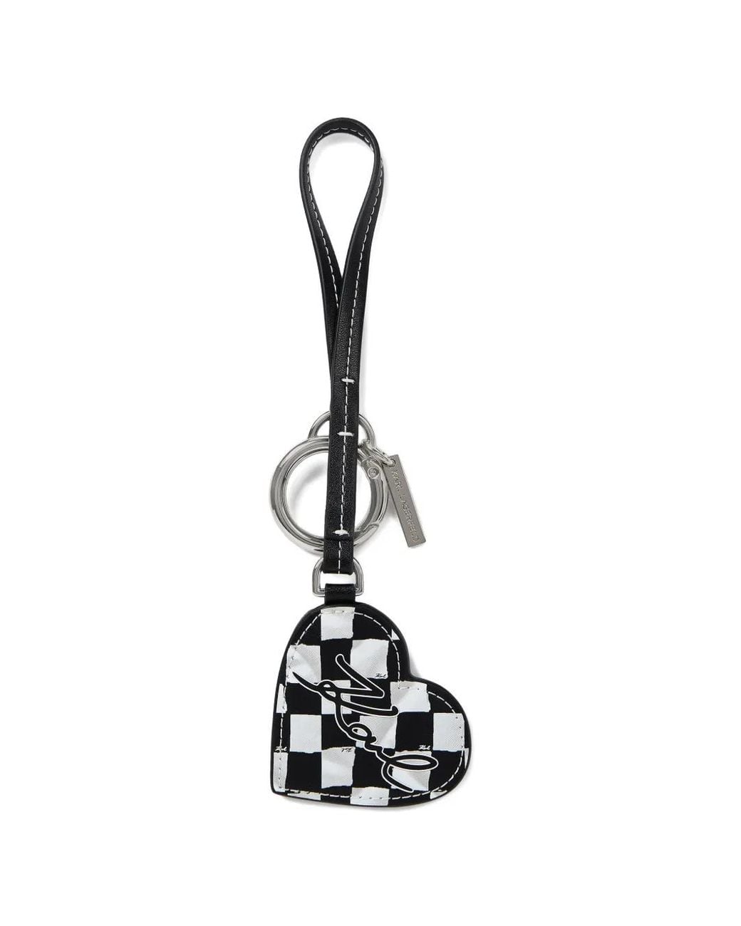 Karl Lagerfeld White K/Signature Mirror Keychain