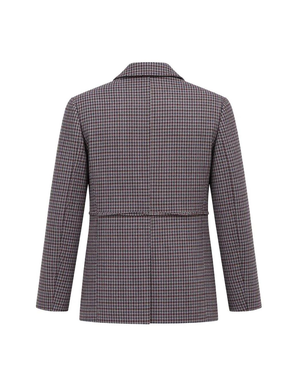 ANNAMARIAPALETTI Purple Houndstooth-Pattern Belted Jacket
