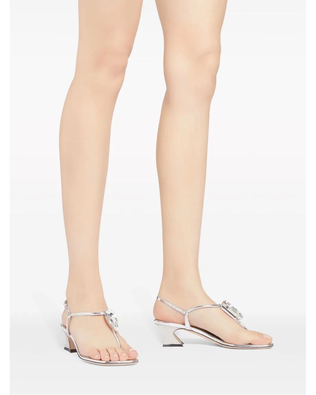 Giuseppe Zanotti White 45Mm Anthonia Rhinestone-Embellished Sandals