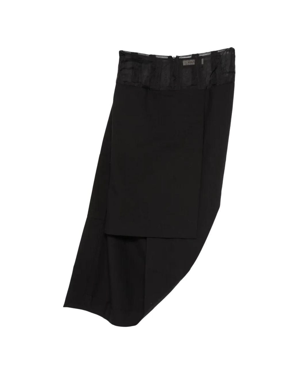 Entire studios Black Tailored Drape Skirt