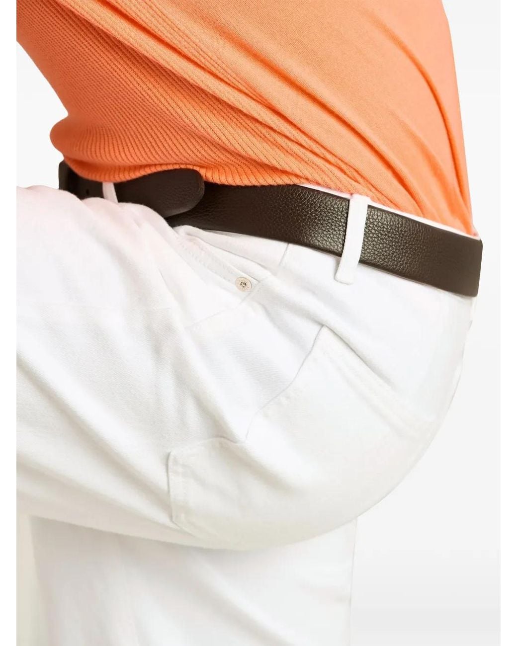 Kiton White Five-Pocket Straight-Leg Jeans for men