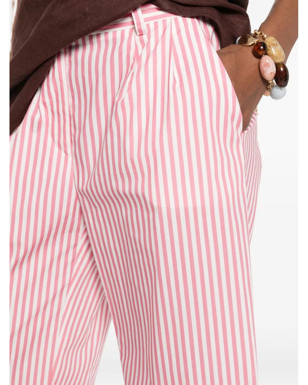 Pantalon Ample À Rayures ERMANNO FIRENZE en coloris Pink