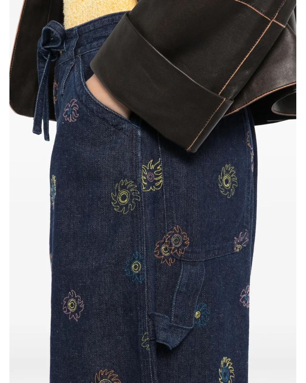 GARCON BY GARCON Blue Floral Denim Shorts