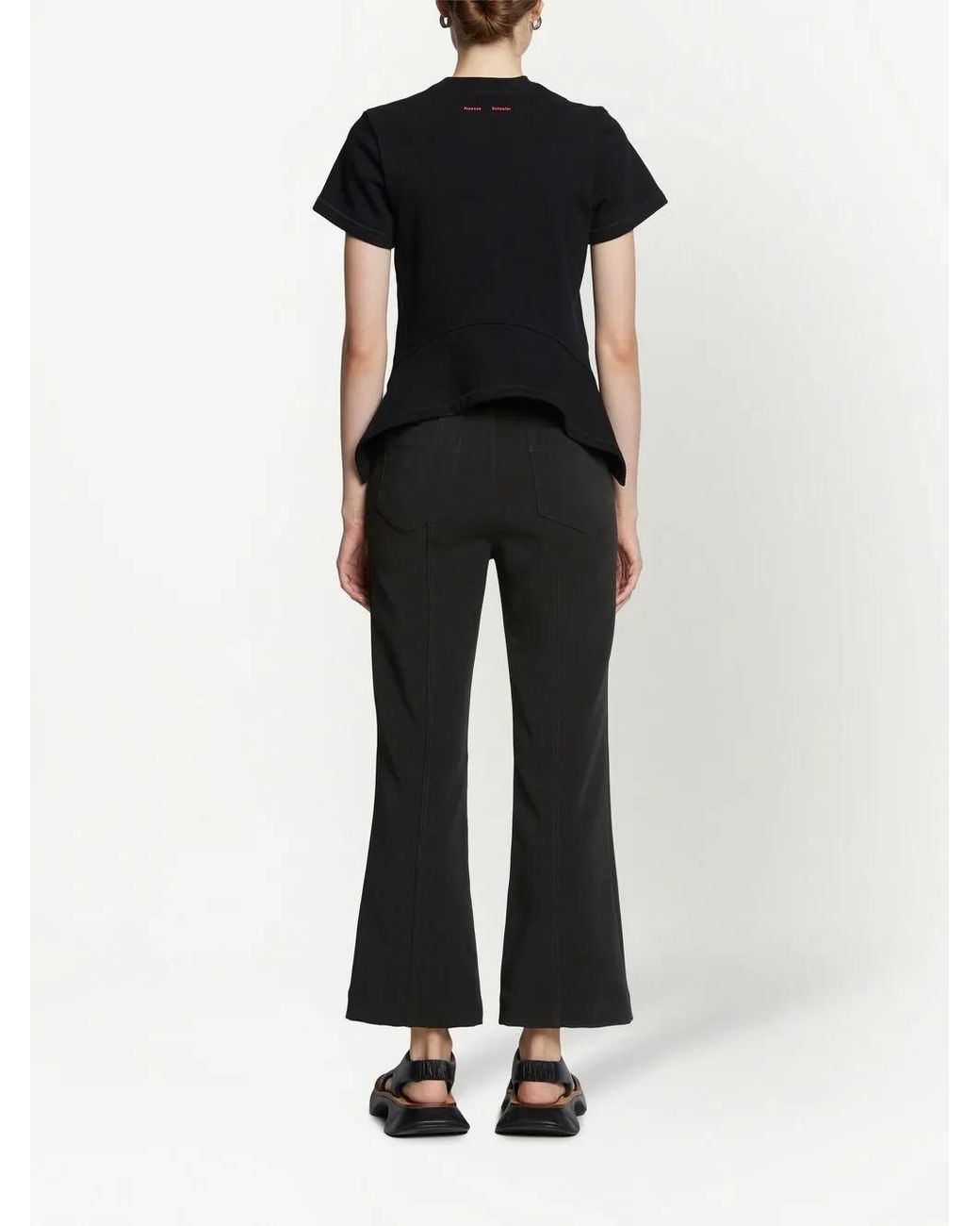 Proenza Schouler Black Cropped Kick-Flare Trousers