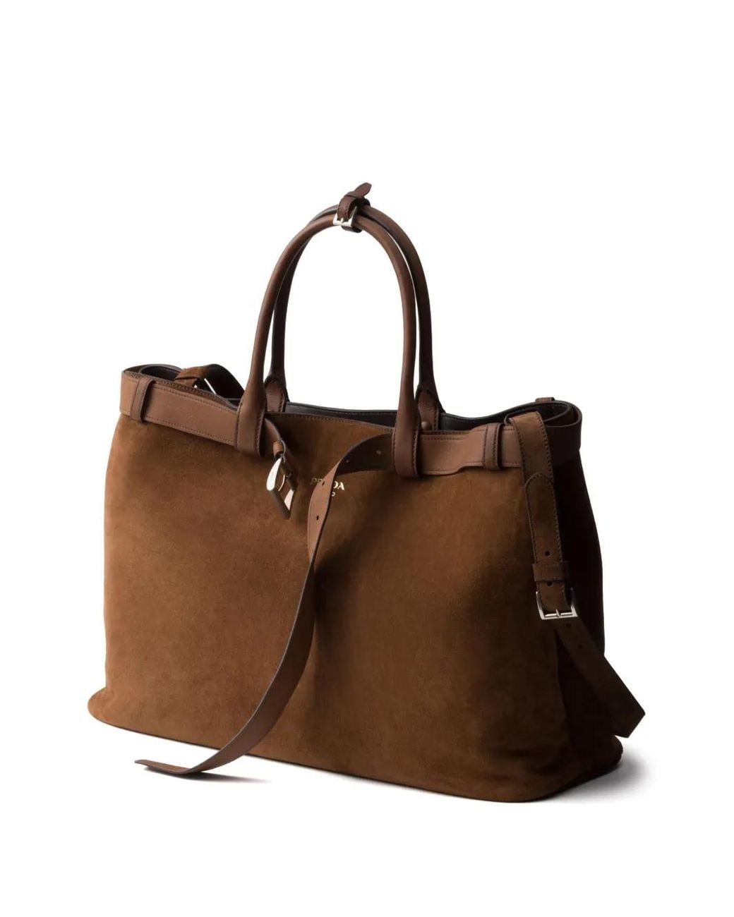Bolso Shopper Buckle Mediano Prada de hombre de color Brown