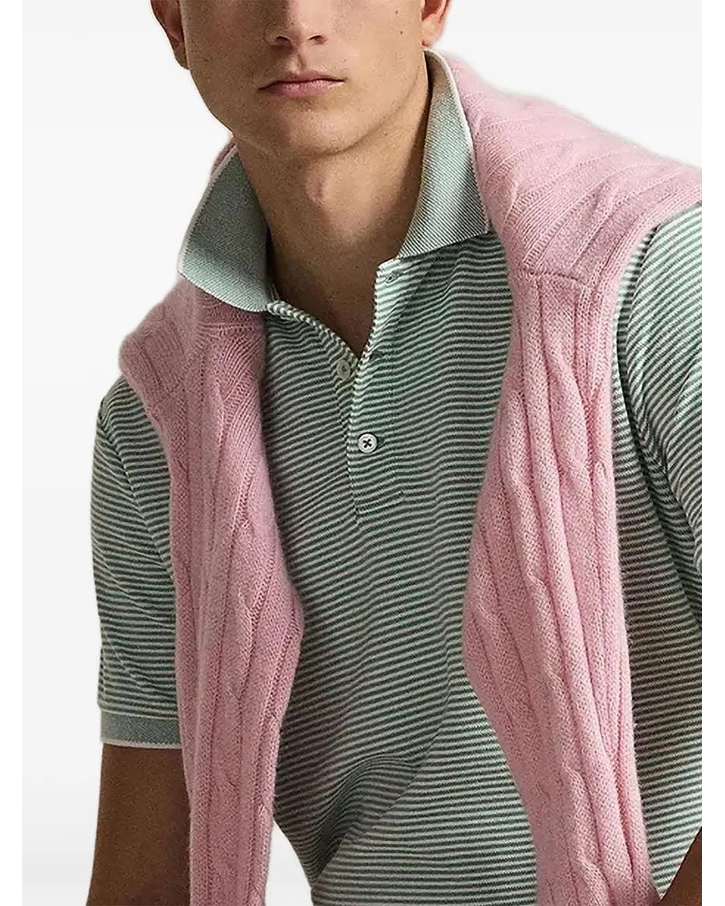 Polo Ralph Lauren Green Polo Rayé À Logo for men