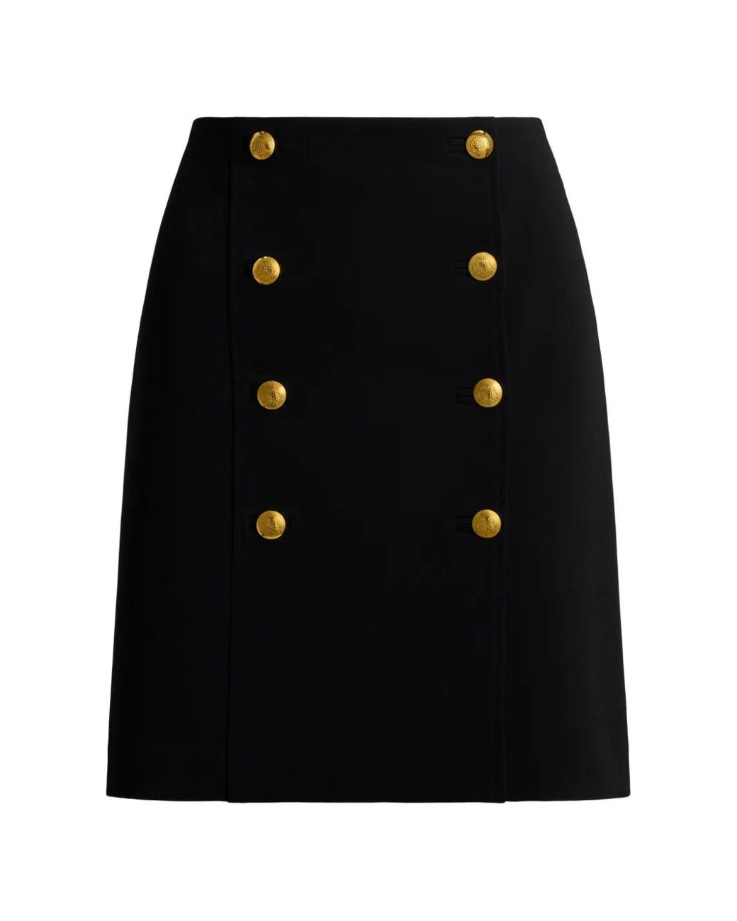 Ralph Lauren Black Double-Breasted Wrap Mini Skirt
