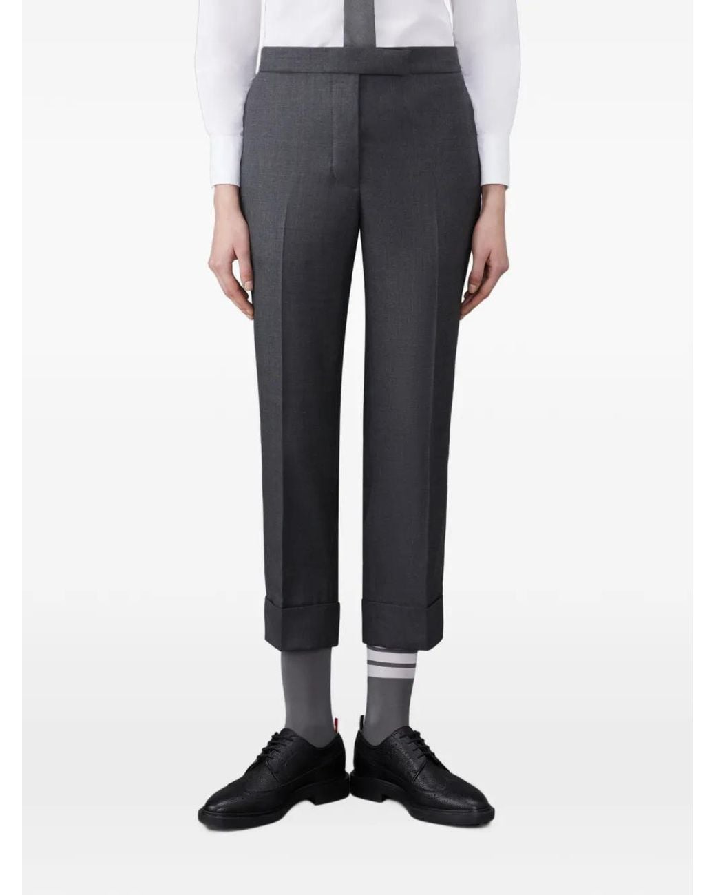Thom Browne Super 120S Twill Broek Met Band in het Black