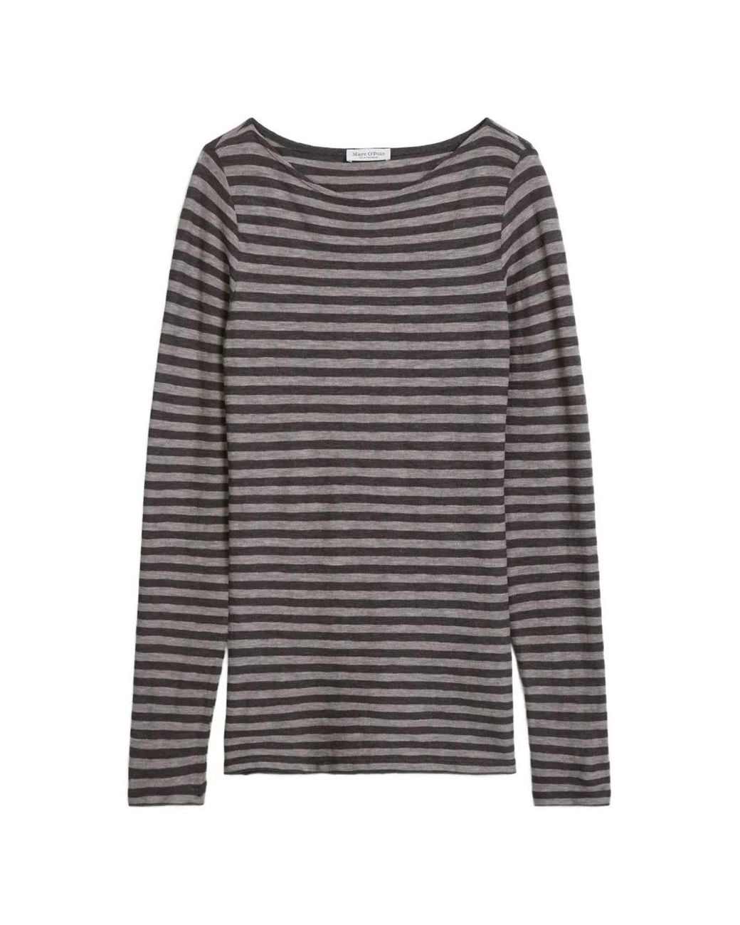 Marc O' Polo Gray Striped Long-Sleeve T-Shirt