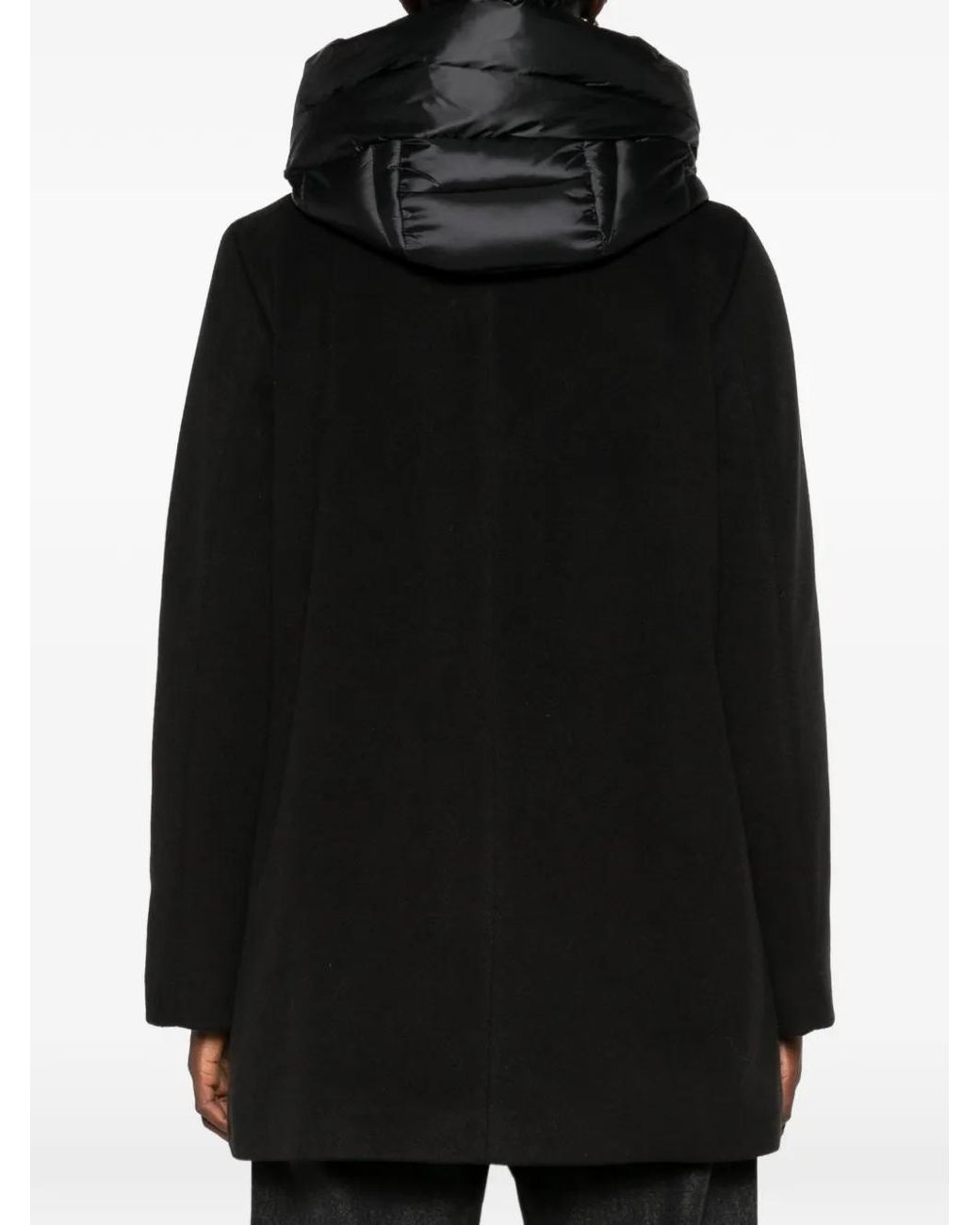 Emme Black Emmcuore Hooded Single-Breasted Coat
