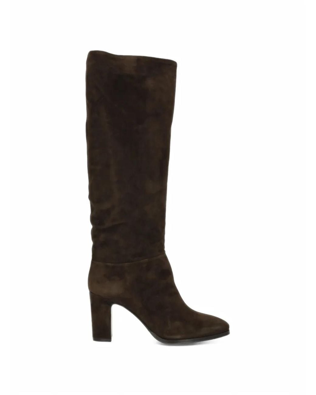 Julie Dee Black Suede Knee-High Boots