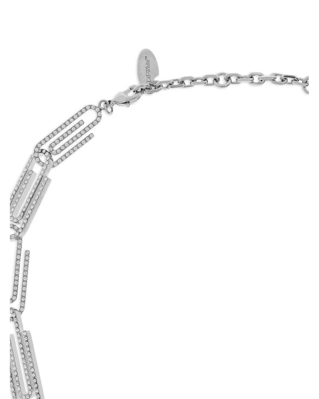 Off-White c/o Virgil Abloh White Crystal-Embellished Necklace