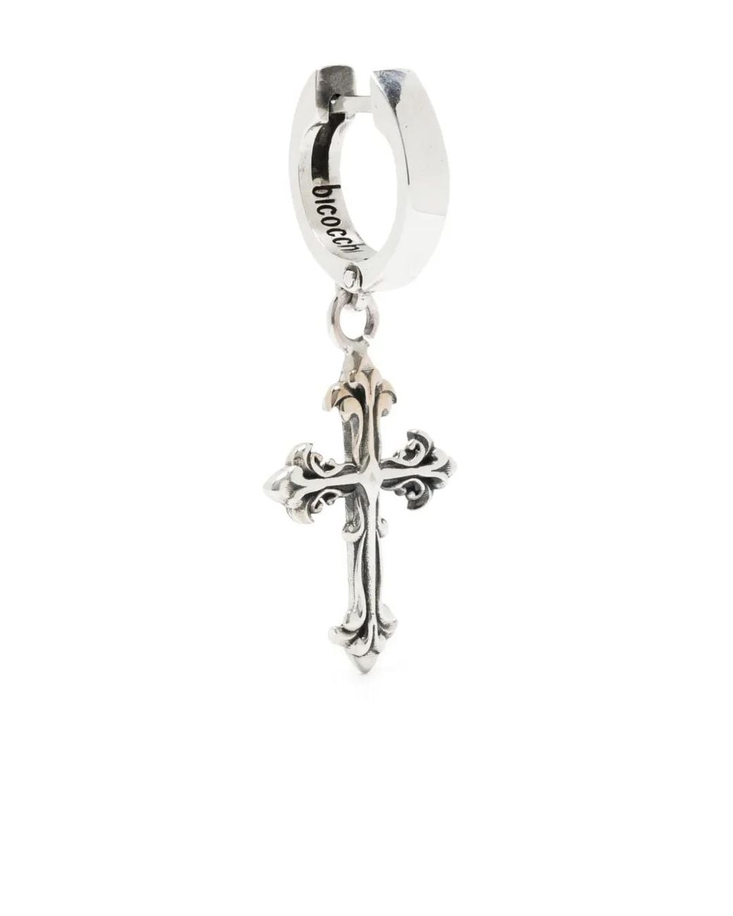 Emanuele Bicocchi White Cross Pendant Single Earring