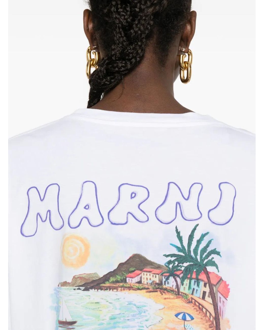Marni White Logo-Print T-Shirt