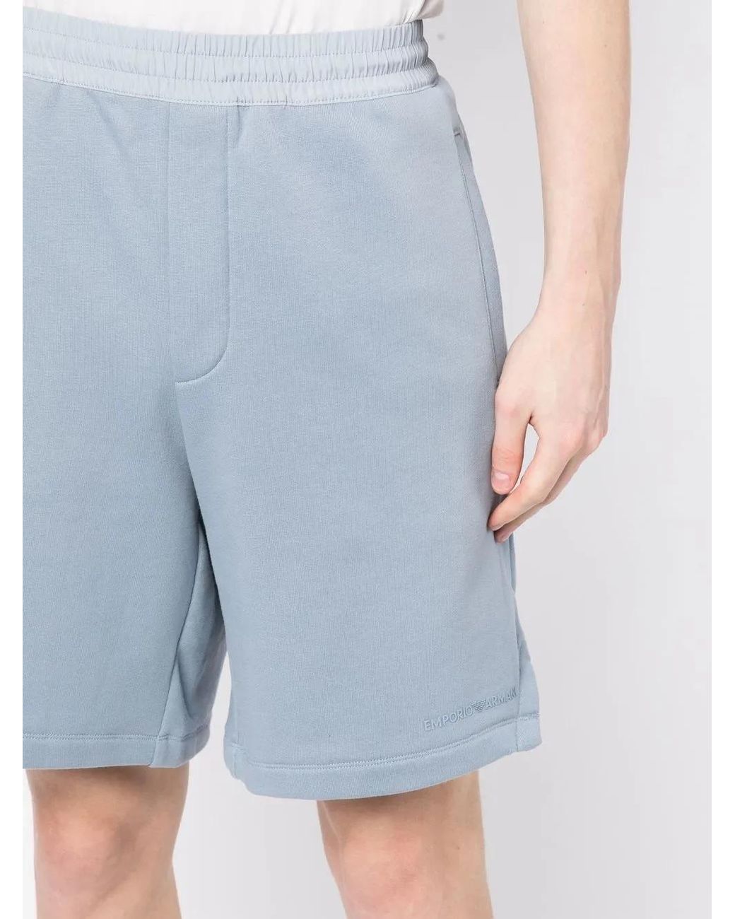 Emporio Armani Blue Elasticated-Waist Bermuda Shorts for men