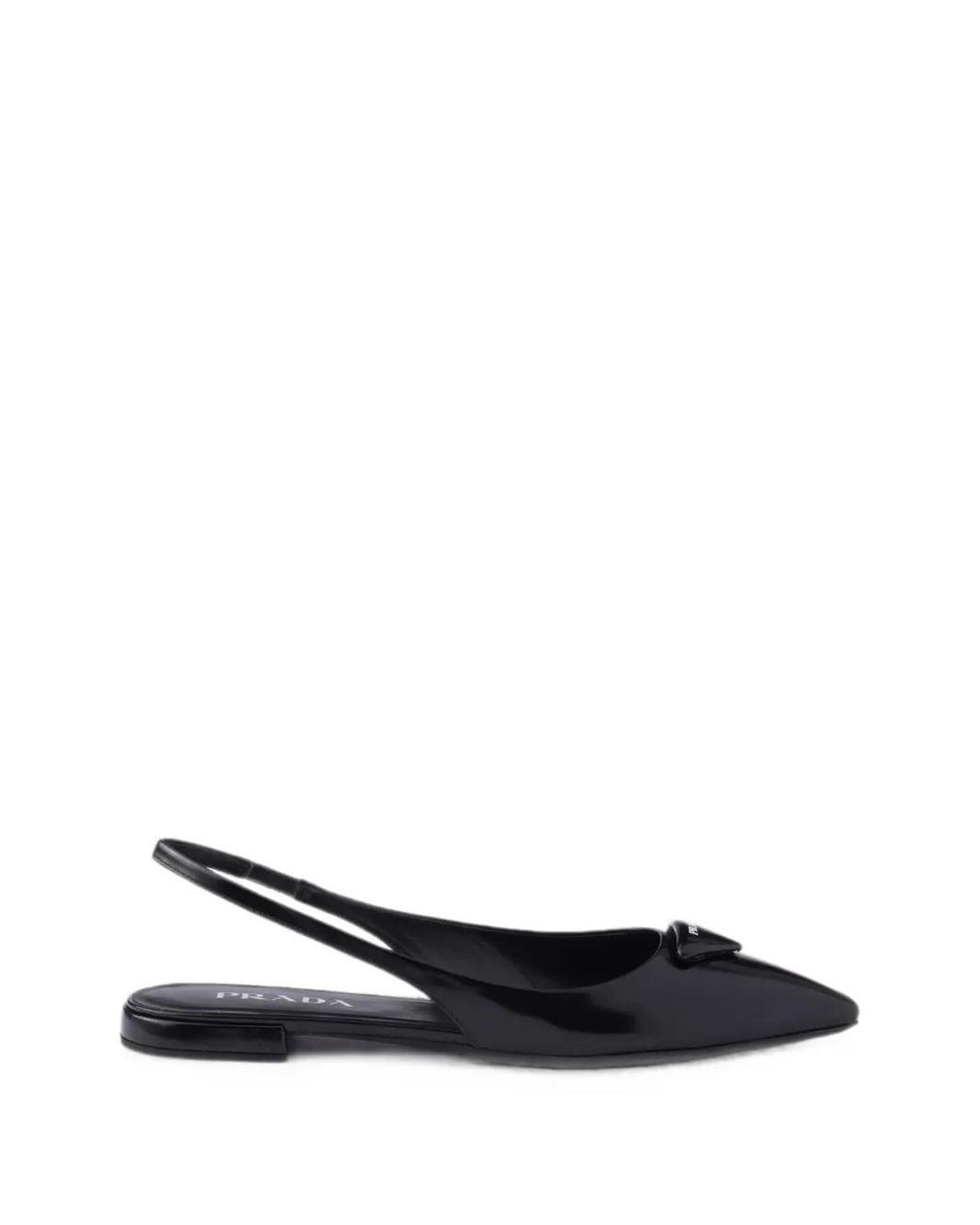 Prada White Pointed-Toe Slingback Ballet Flats