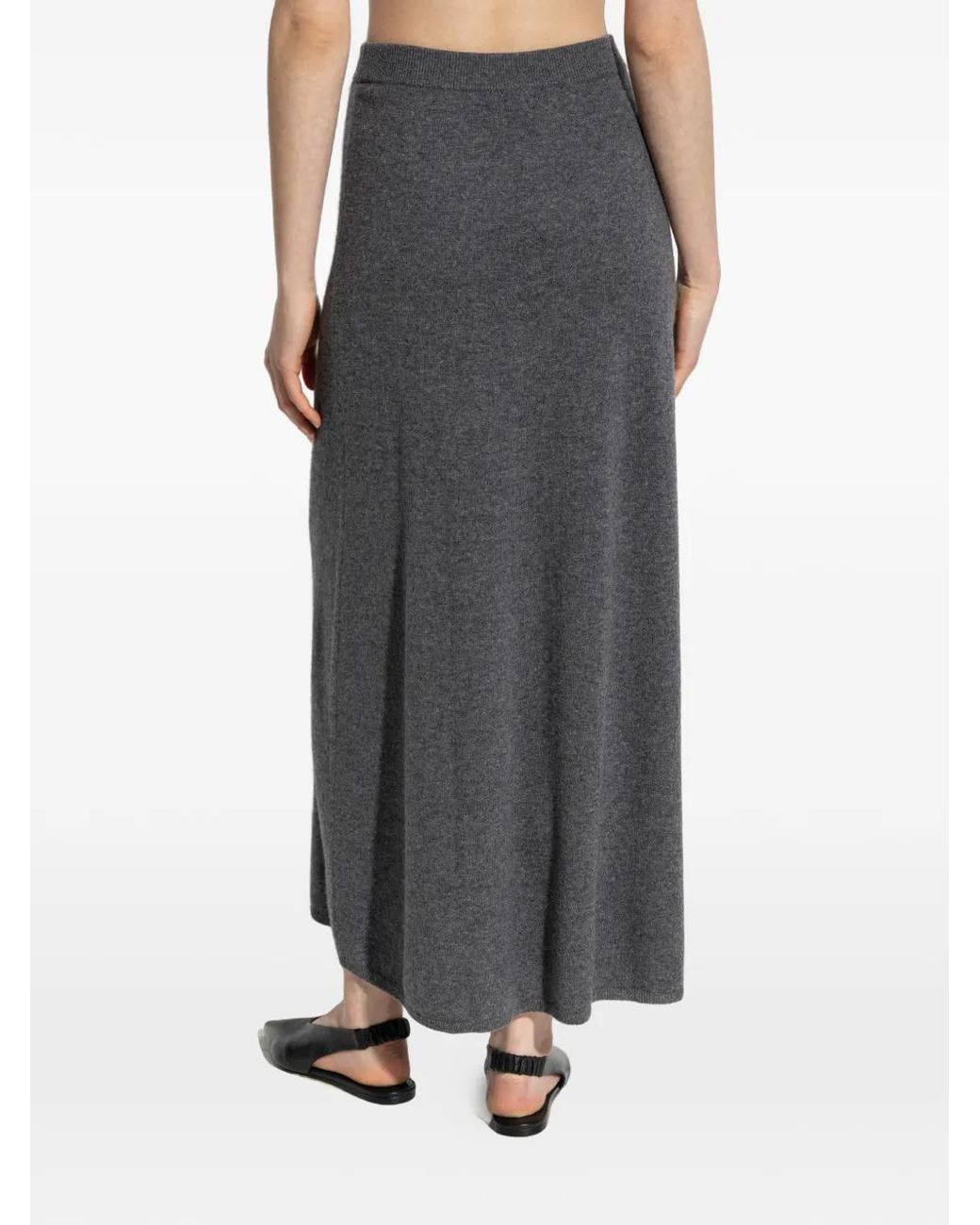 Lisa Yang Gray Dolly Knitted Midi Skirt