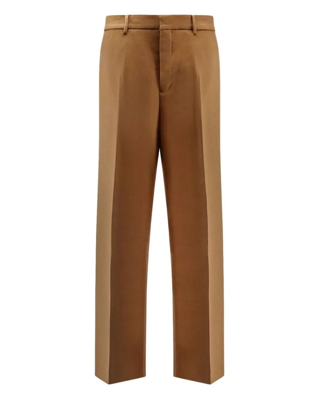 AMI Brown Virgin Wool Large Trousers for men
