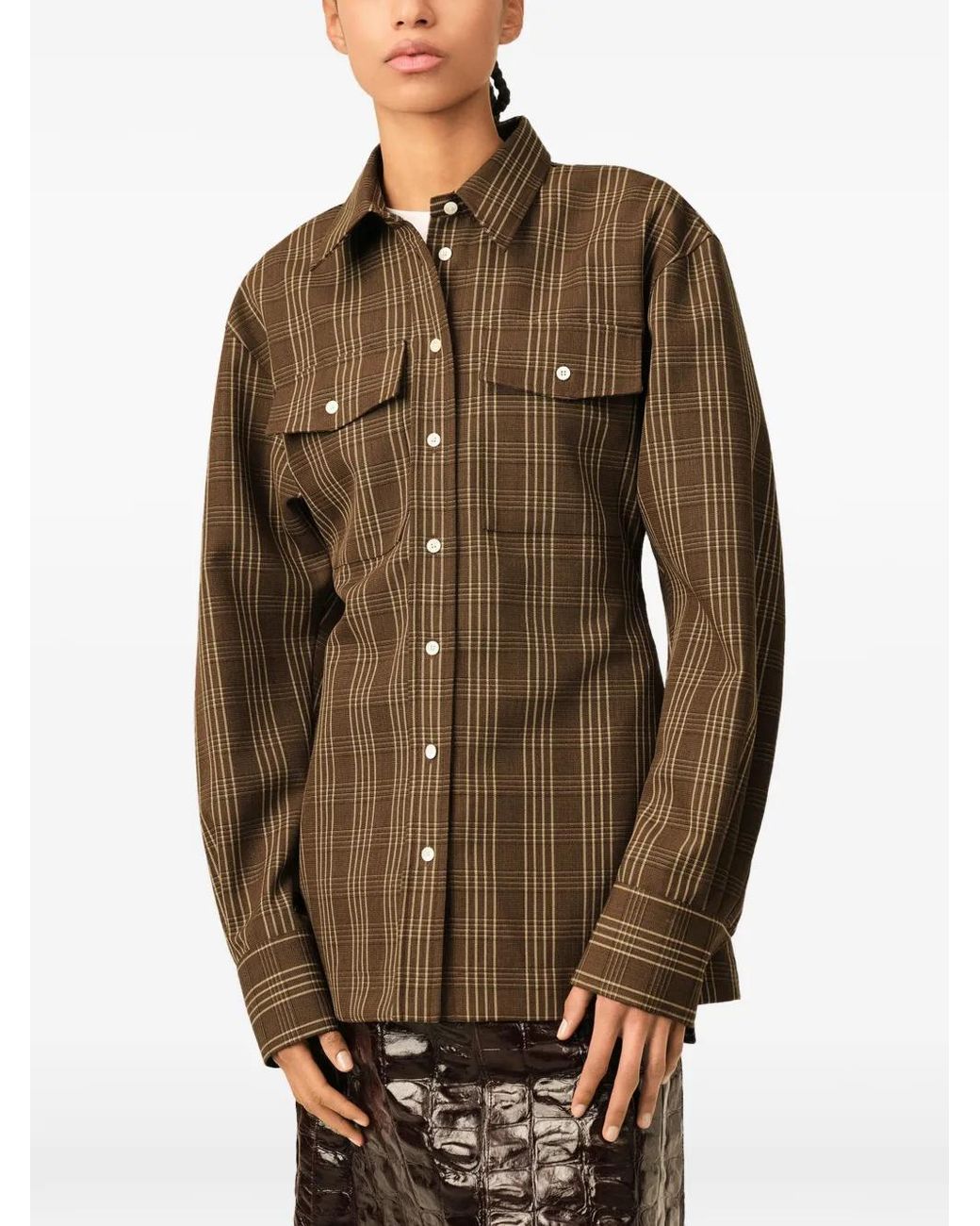 Camicia A Quadri di AMI in Brown