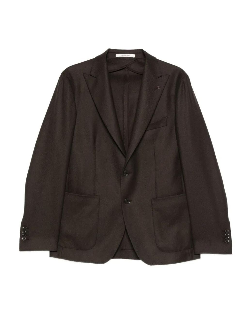Tagliatore Black Peak-Lapel Blazer for men