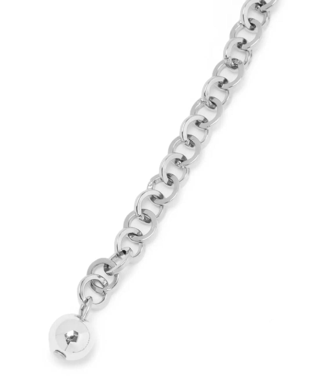 Alessandra Rich White Crystal-Embellished Chain Belt