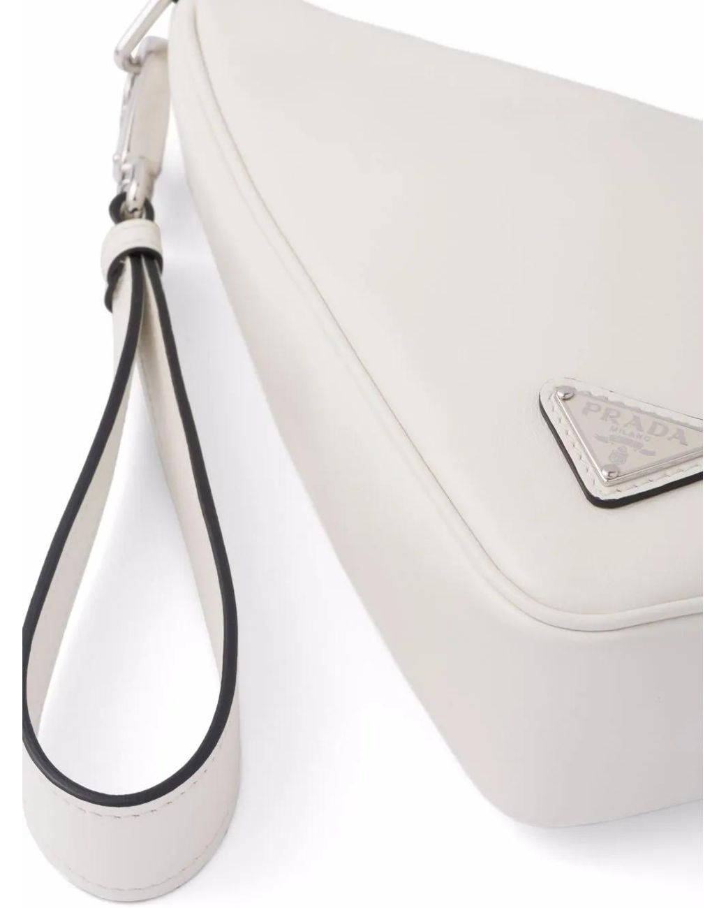 Prada Natural Leather Triangle Pouch