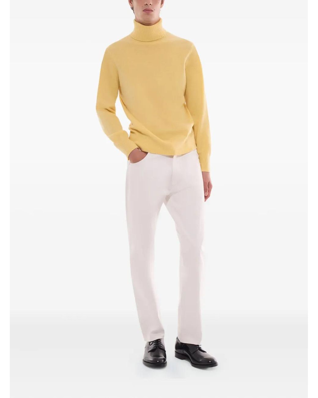 Fursac Yellow Roll-Neck Sweater for men