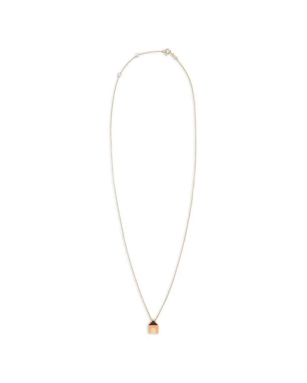 Aliita White Casita Enamel-Charm Necklace
