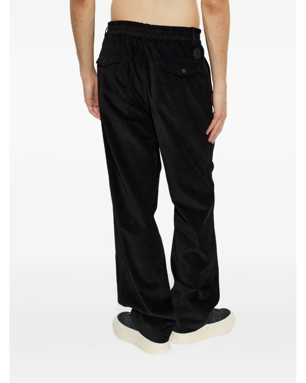 Moncler Black Corduroy Straight-Leg Trousers for men