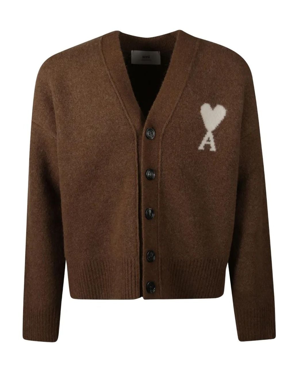 AMI Brown Ami De Coeur Cardigan
