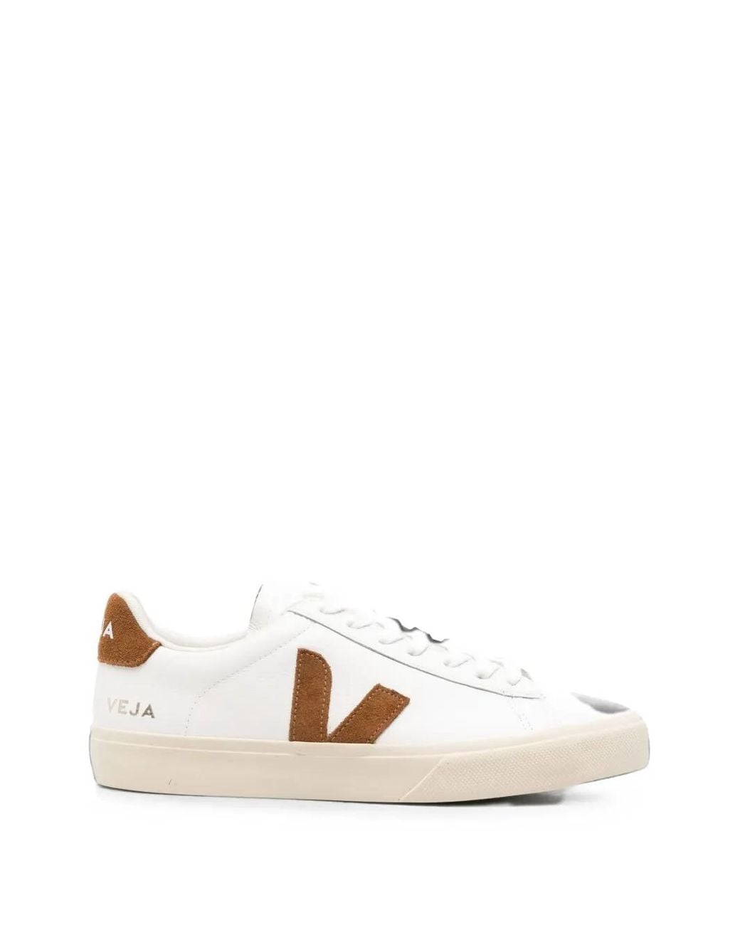 Veja White Campo Logo-Patch Low-Top Sneakers