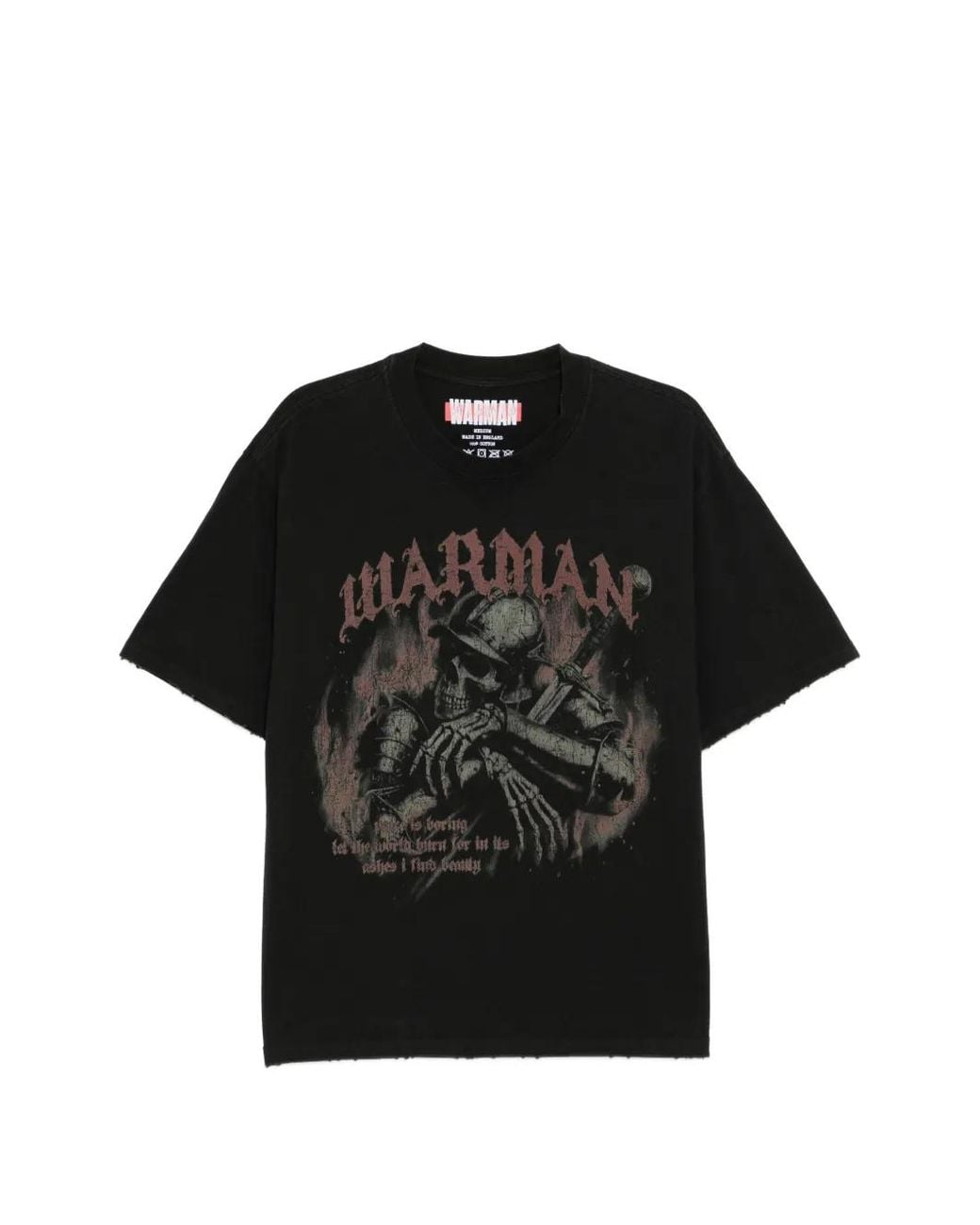 WARMAN Black Graphic-Print T-Shirt for men