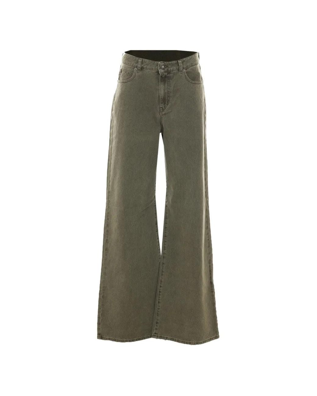 TRUE AVENUE Green Clara Logo-Patch Straight-Leg Jeans