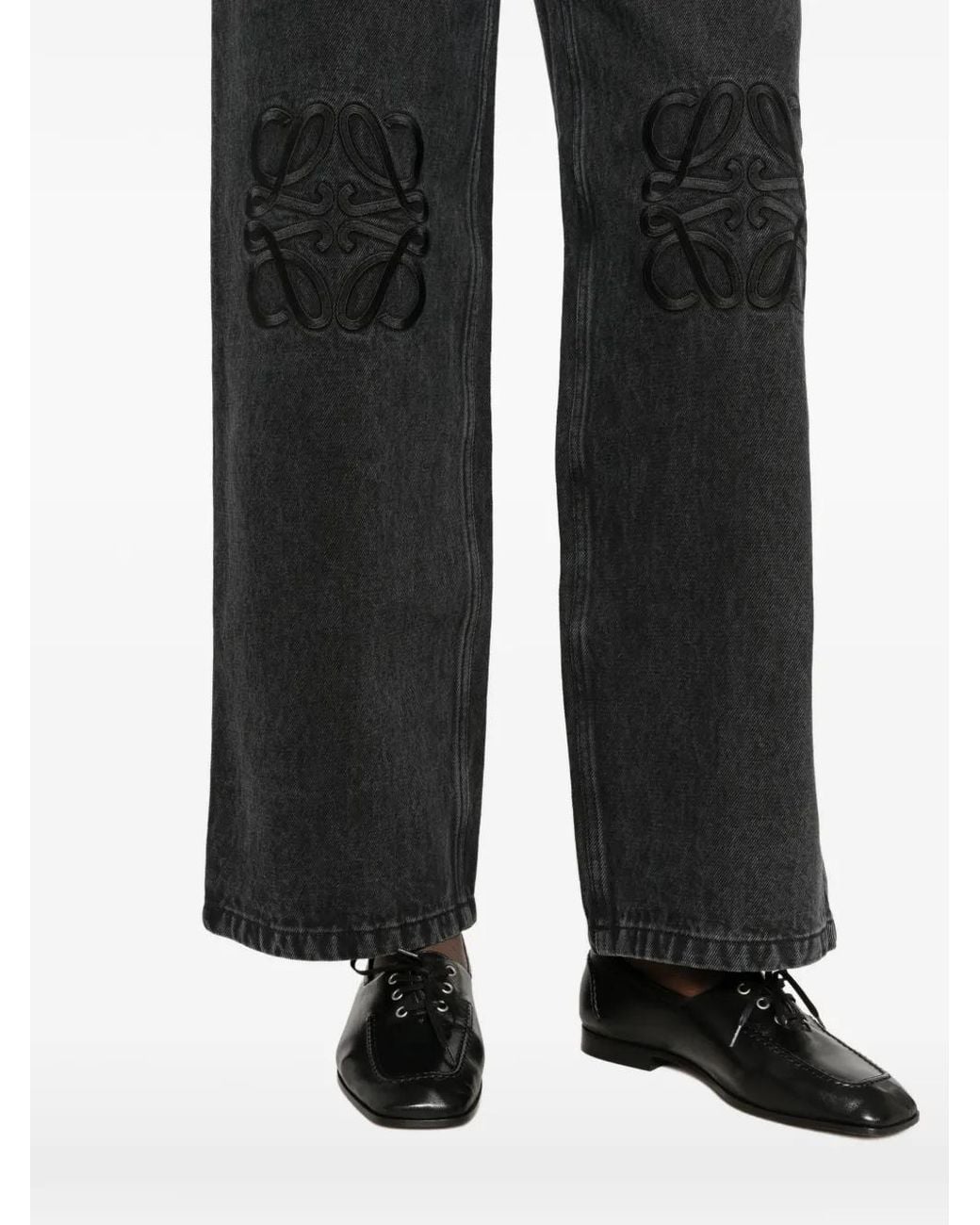Loewe White Anagram Baggy Jeans