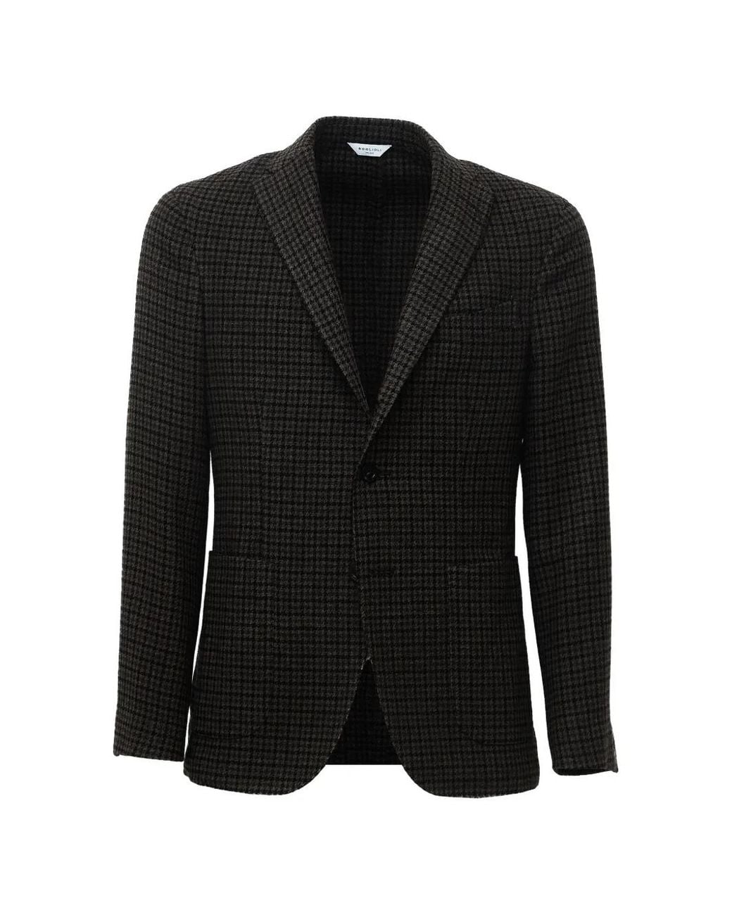 Boglioli Black K-Jacket Checked Blazer for men