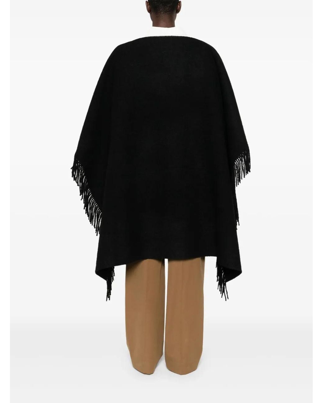 Totême  Black Fringe-Detailing Scarf