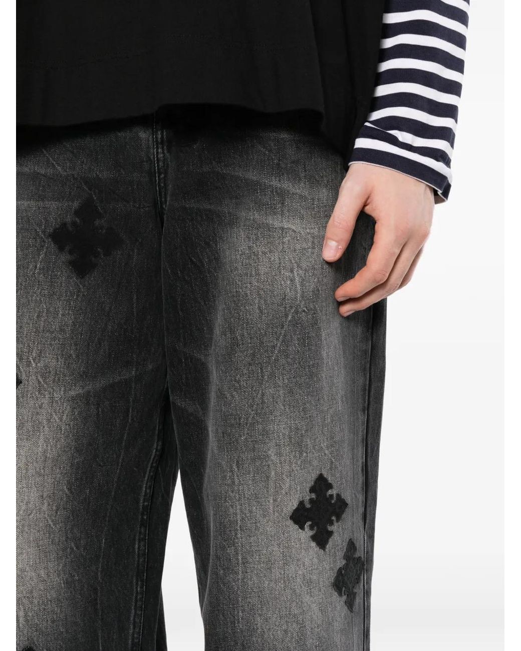 Ksubi Gray Maxx Blakk Metal Kraftwerk Wide-Leg Jeans for men