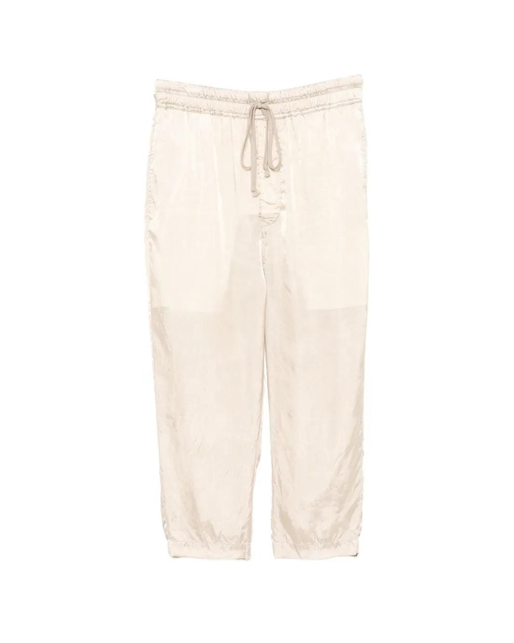 Rick Owens White Drawstring Astaires Cropped Trousers