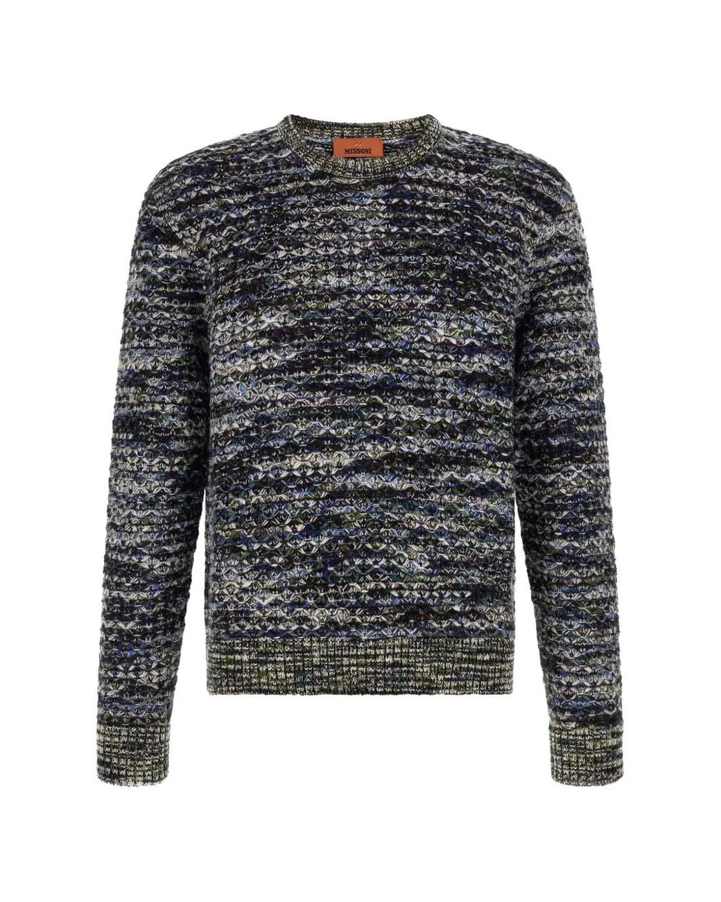 Missoni Gray Three-Dimensional Flamed-Pattern Sweater for men