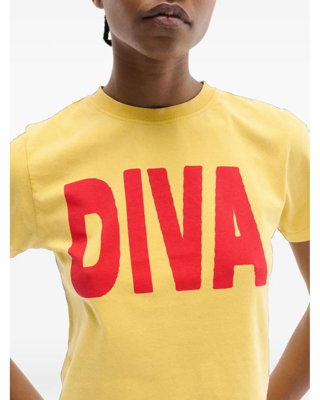 Carne Bollente Yellow Diva Slogan-Print T-Shirt