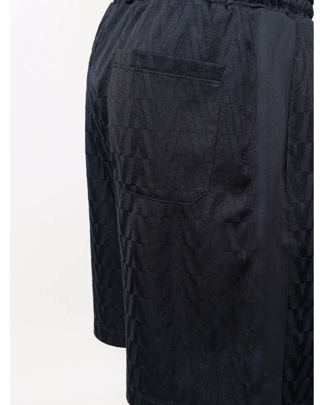 Valentino Garavani Blue Monogram Jersey Track Shorts for men