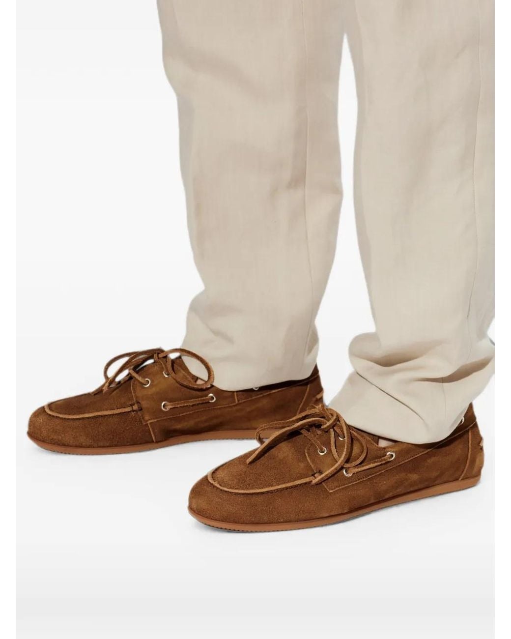 POSA Brown Boat Milano Suede Boat Shoes for men