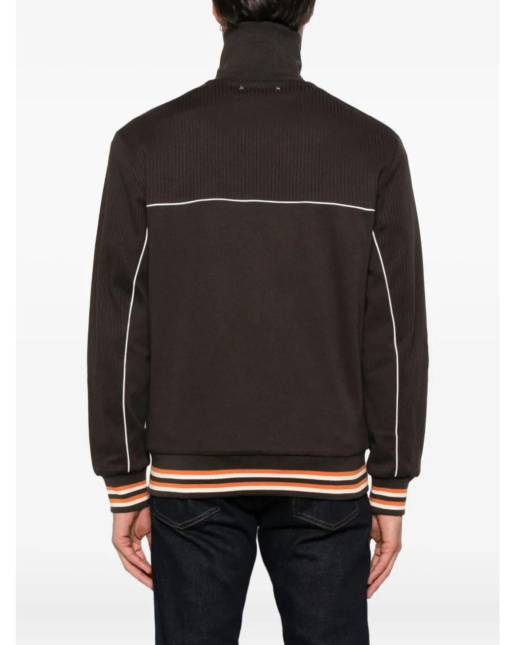 Golden Goose Deluxe Brand Black Ribbed-Panel Zip-Up Jacket